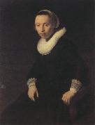 Portrait of a young woman seted, (mk330 Rembrandt